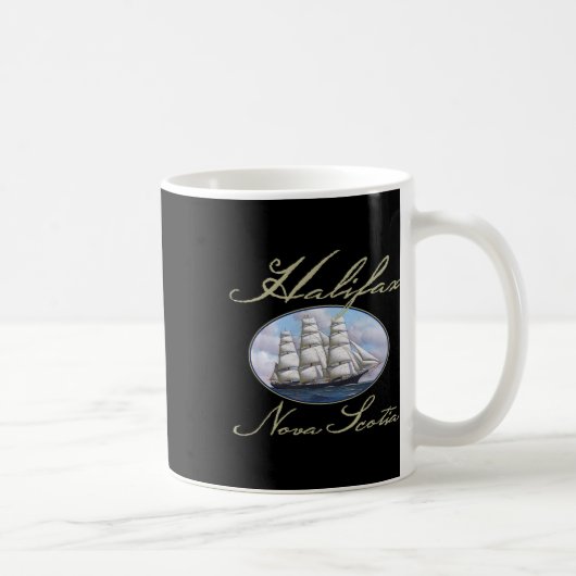 Halifax Nova Scotia Clipper Ship コーヒーマグカップ (右)