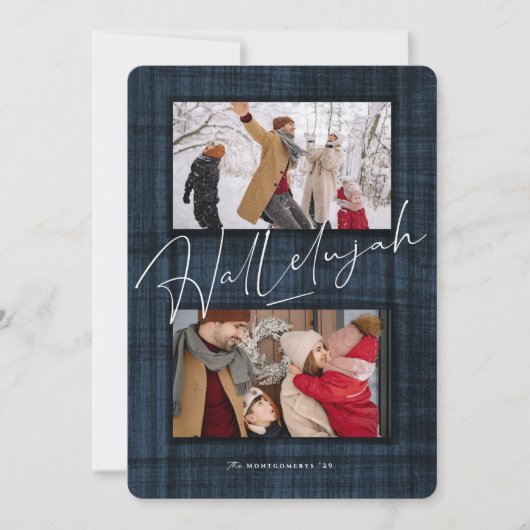Hallelujahスクリプト宗教的なクリスマス2写真 シーズンカード (正面)
