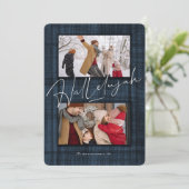 Hallelujahスクリプト宗教的なクリスマス2写真 シーズンカード (スタンド正面)