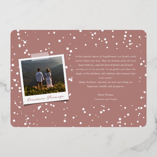 Hallelujahブラシスクリプト宗教的なクリスマスフォト 箔シーズンカード (裏面)