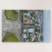 Hallgrimscrekjaからアイスランドのレイキャビクの景色 ジグソーパズル (横)