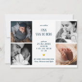 Hallo kleine jongen Gouden Hart Fotocollage Baby  案内状 (裏面)