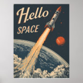 Hallo Weltall-Retro Futurismus ポスター (正面)
