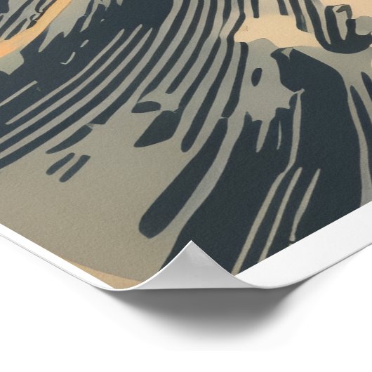 Hallo Weltall-Retro Futurismus ポスター (角)