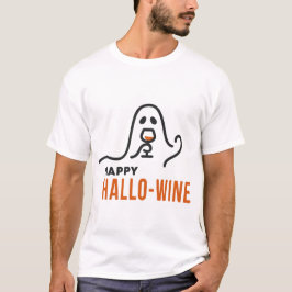 Hallo-Wine Ghost Drinking Halloween Wine Lover Tシャツ