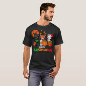 HalloGivingMas Cats Halloween, Thanksgiving, Chris Tシャツ (正面フル)