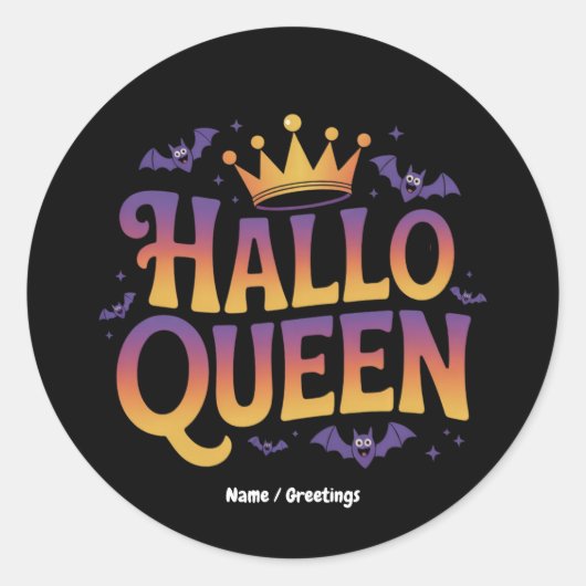 Halloqueen Bat Women Costume Crown Your Spooky  ラウンドシール (正面)