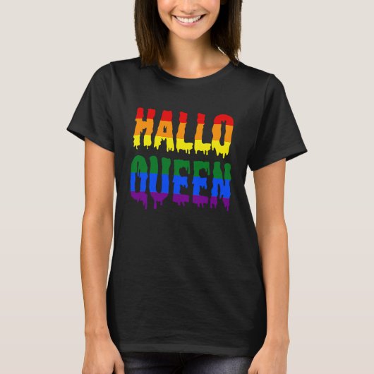 Halloqueen Halloween LGBT Gay Pride Costume Tシャツ (正面)