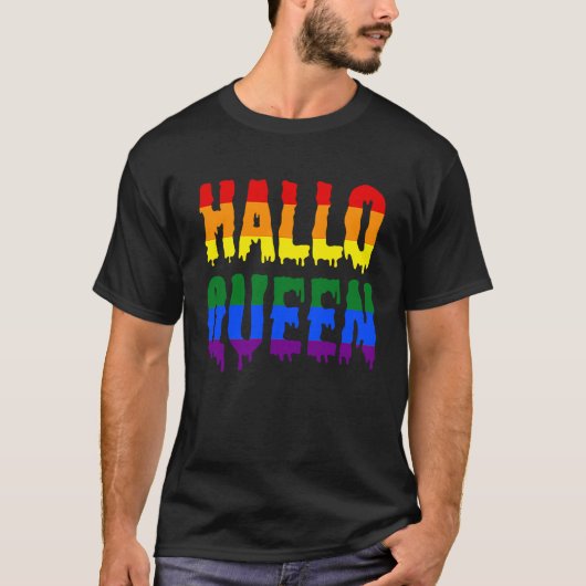 Halloqueen Halloween LGBT Gay Pride Costume Tシャツ (正面)