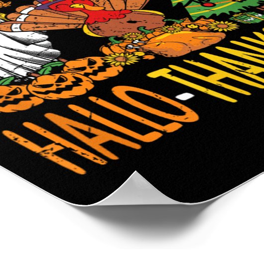 Hallothanksmas Halloween Thanksgiving Christmas  ポスター (角)