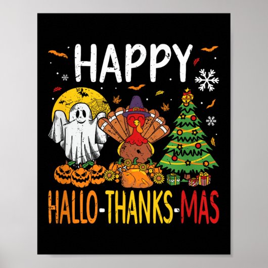 Hallothanksmas Halloween Thanksgiving Christmas  ポスター (正面)