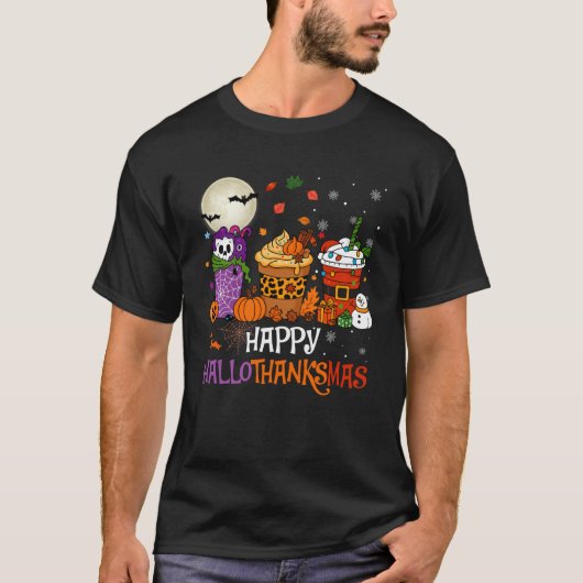Hallothanksmas Halloween Thanksgiving Christmas Co Tシャツ (正面)