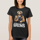 Hallowed Be Thy Gains Jesus Weight Lifting Workout Tシャツ (正面)