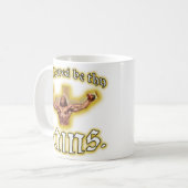 "hallowed thy利益"筋肉イエス・キリストのコーヒー・マグです コーヒーマグカップ (正面左)