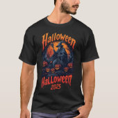Halloween2025 wizard standing among jack-o'-lanten tシャツ (正面)