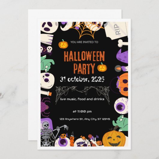 Halloween 招待状 (正面/裏面)