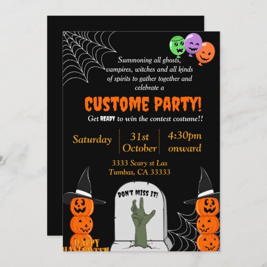 Halloween 招待状 (正面/裏面)