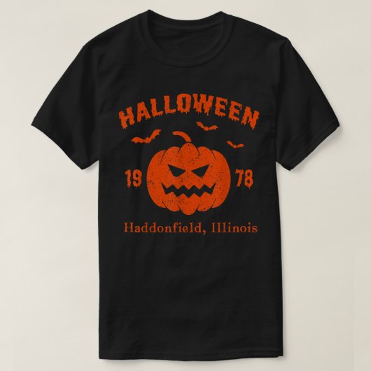 Halloween 1978 haddonfield Illinois Funny Pumpkin Tシャツ (デザイン正面)
