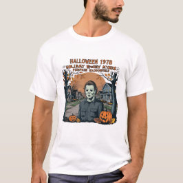 Halloween 1978 Holiday Spooky Myers Pumpkin Haddon Tシャツ