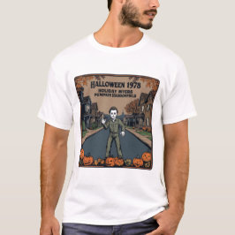 Halloween 1978 Holiday Spooky Myers Pumpkin Haddon Tシャツ