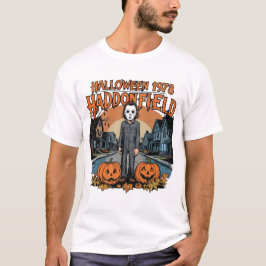Halloween 1978 Holiday Spooky Myers Pumpkin Haddon Tシャツ