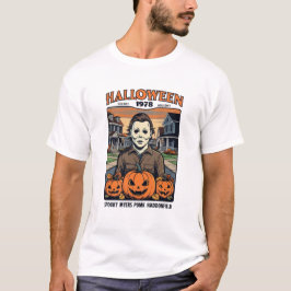 Halloween 1978 Holiday Spooky Myers Pumpkin Haddon Tシャツ