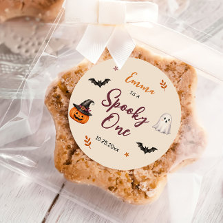 Halloween 1st Birthday Girls Ghost ラウンドシール