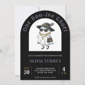 Halloween 1st Birthday Party One Boujee Ghost 招待状 (正面)
