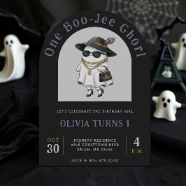 Halloween 1st Birthday Party One Boujee Ghost 招待状