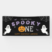 Halloween 1st Birthday Spooky One Ghost Gothic 横断幕 (横)