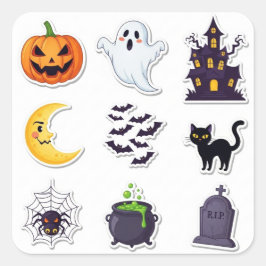 Halloween 2025 Spooky Sticker Set スクエアシール