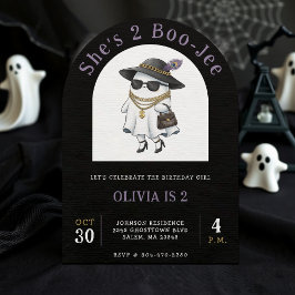Halloween 2nd Birthday Party Ghost Two Boujee 招待状