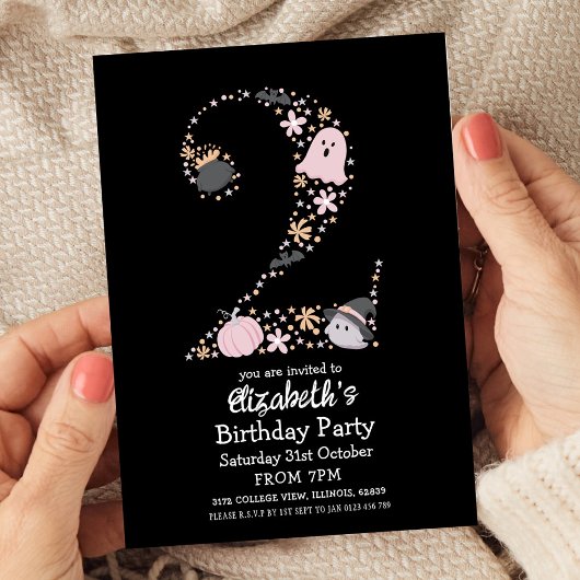 Halloween 2nd Birthday Spooky Cute  招待状