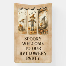 HALLOWEEN - 3つの不気味なモチーフのアート 横断幕