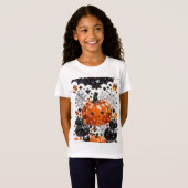 Halloween 3D Crystal Pumpkin Bat Ghost T-Shirt Tシャツ (正面フル)
