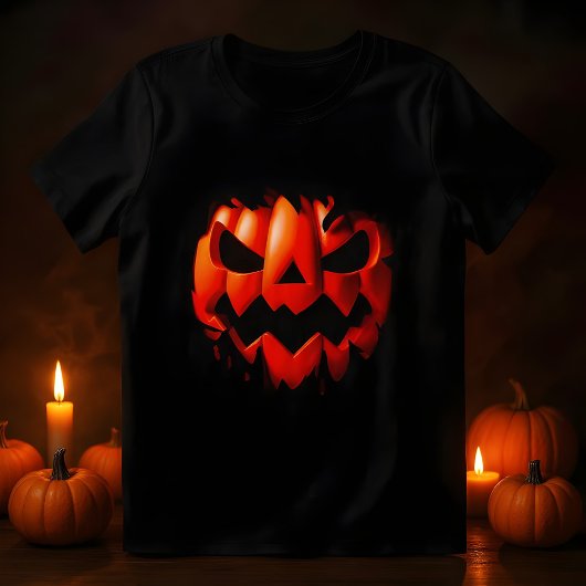 Halloween 3D Pumpkin Design. Jumps Off The Product Tシャツ