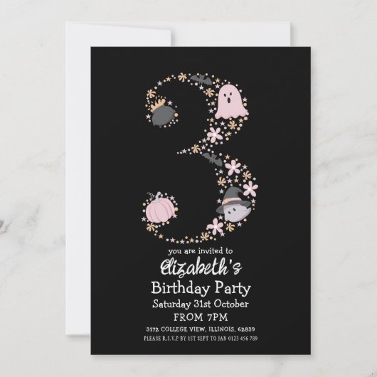 Halloween 3rd Birthday  招待状 (正面)