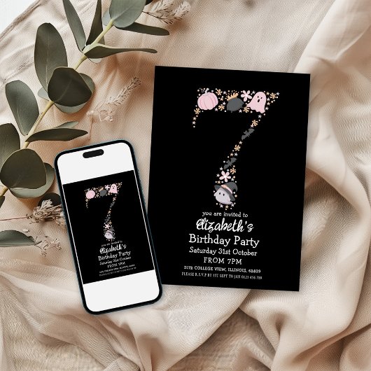 Halloween 7th Birthday  招待状