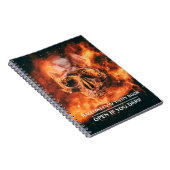 Halloween Activity Book. Flaming skull in space ノートブック (右側)