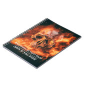 Halloween Activity Book. Flaming skull in space ノートブック (左側)