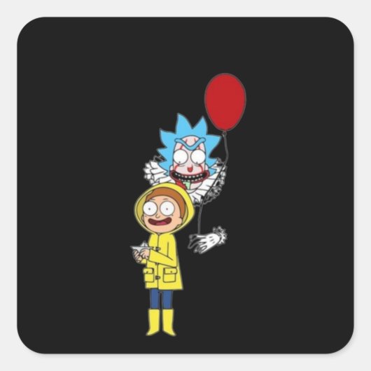 halloween adesivo Rick and Morty スクエアシール (正面)