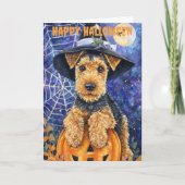 Halloween Airedale Terrier シーズンカード (正面)