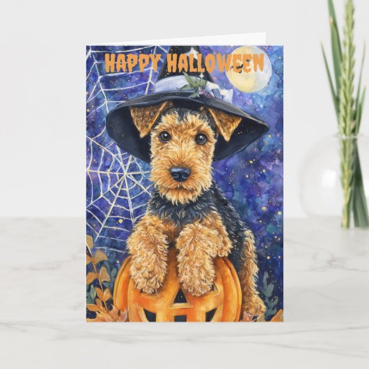 Halloween Airedale Terrier シーズンカード (正面)