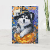 Halloween Alaskan Malamute シーズンカード (正面)
