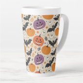 Halloween and autumn pattern   カフェラテマグ (右アングル)