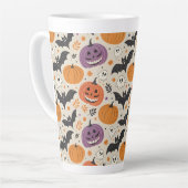Halloween and autumn pattern   カフェラテマグ (左アングル)