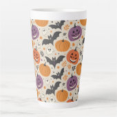 Halloween and autumn pattern   カフェラテマグ (正面)