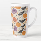 Halloween and autumn pattern   カフェラテマグ (右)