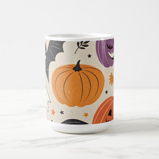 Halloween and autumn pattern コーヒーマグカップ (中央)