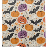 Halloween and autumn pattern   シャワーカーテン (正面)